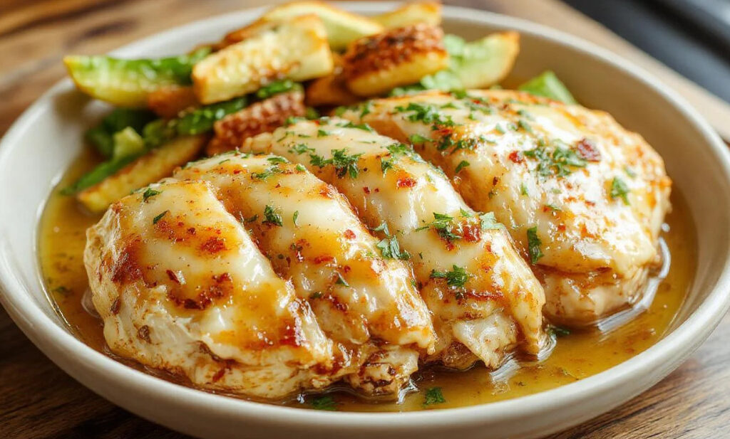 Grilled Chicken with Potato Gratin