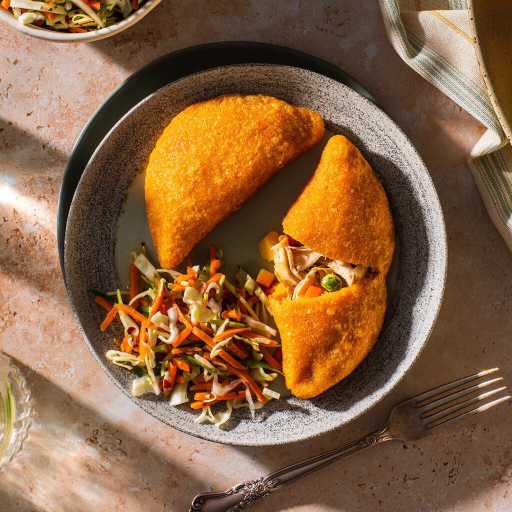 Pastelitos with Chicken and Curtido