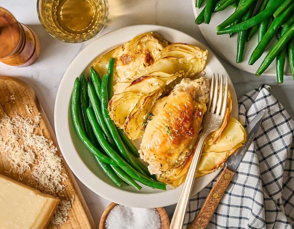 Grilled Chicken with Potato Gratin